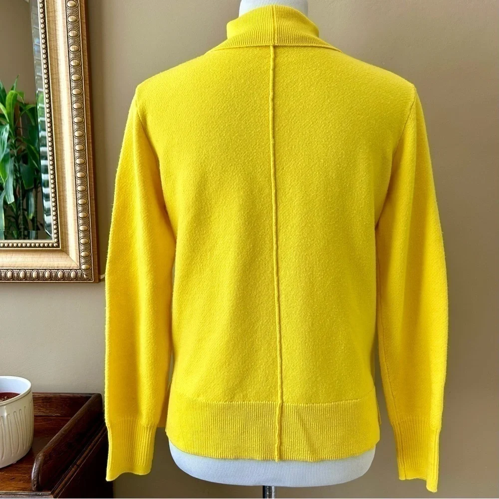 Sea New York Nora Turtleneck Mock Neck Sweater Yellow Wool Size Small - Picture 7 of 13